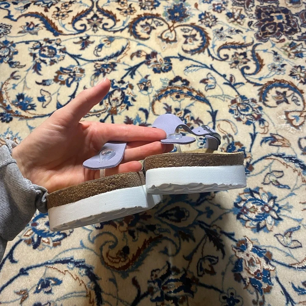 Birkenstock Papillio Gizeh Nubuck Leather Platform in Purple Fog, women’s 40 - Picture 7 of 8